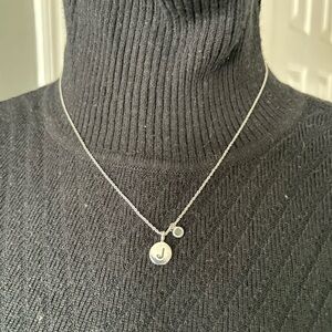 J Silver Pendant Necklace